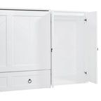 Letto a scomparsa Queen grigio/bianco con armadio, scrivania e porta USB – 1 posto letto