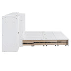 Letto a scomparsa Queen grigio/bianco con armadio, scrivania e porta USB – 1 posto letto