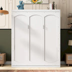 Letto a muro a scomparsa matrimoniale/Queen grigio/bianco con mensole, 1-2 posti letto