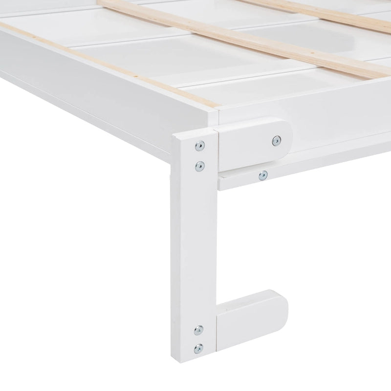 Letto a muro a scomparsa matrimoniale/Queen grigio/bianco con mensole, 1-2 posti letto