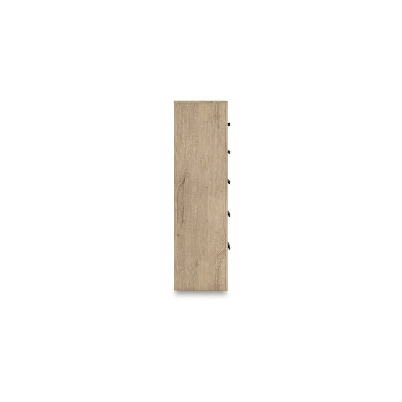 Comò a 5 cassetti beige, singolo