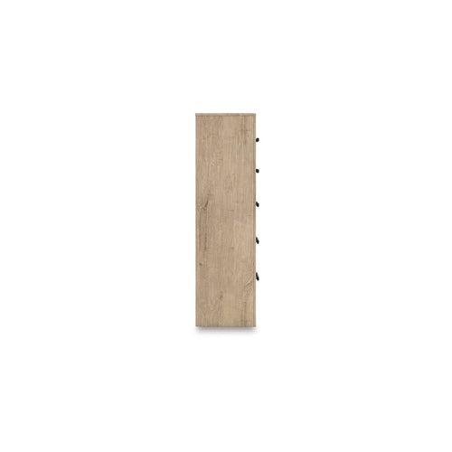 Comò a 5 cassetti beige, singolo