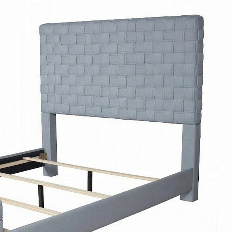 Letto imbottito King Size, blu acqua e grigio, per 1-2 persone