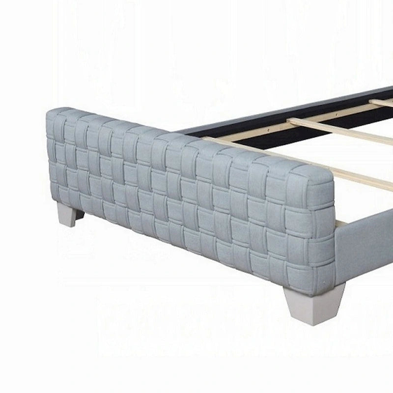 Letto imbottito King Size, blu acqua e grigio, per 1-2 persone