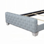 Letto imbottito King Size, blu acqua e grigio, per 1-2 persone