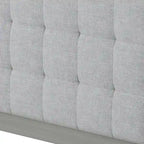 Struttura letto matrimoniale Queen platform imbottita a capitonné grigio, per 2 persone