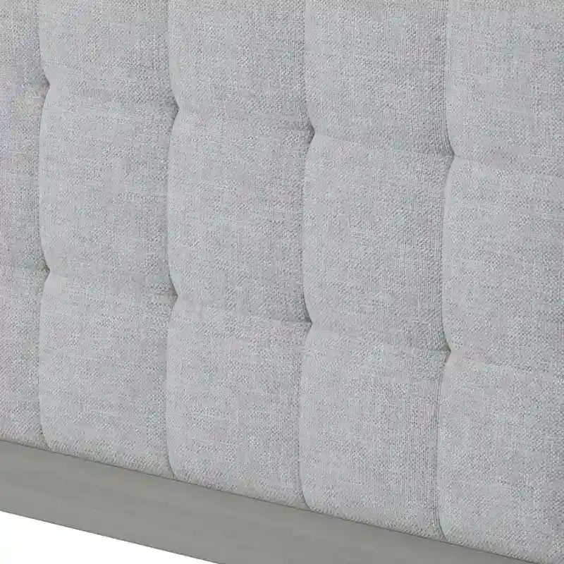 Struttura letto matrimoniale Queen platform imbottita a capitonné grigio, per 2 persone