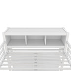 Letto a soppalco in metallo nero/bianco sporco con scrivania a L e armadio, completo/matrimoniale, 1 persona