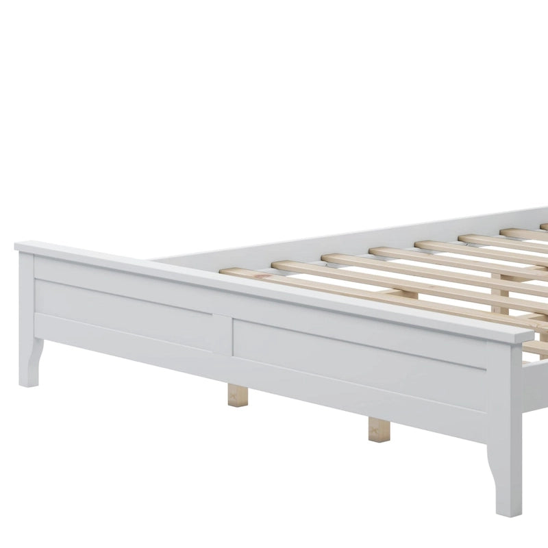 Letto a piattaforma bianco/grigio con testiera – matrimoniale/queen, 1-2 posti letto