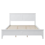 Letto a piattaforma bianco/grigio con testiera – matrimoniale/queen, 1-2 posti letto