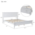 Letto a piattaforma bianco/grigio con testiera – matrimoniale/queen, 1-2 posti letto