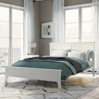 Letto a piattaforma bianco/grigio con testiera – matrimoniale/queen, 1-2 posti letto