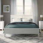 Letto a piattaforma bianco/grigio con testiera – matrimoniale/queen, 1-2 posti letto