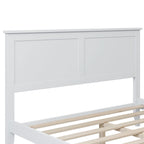 Letto a piattaforma bianco/grigio con testiera – matrimoniale/queen, 1-2 posti letto