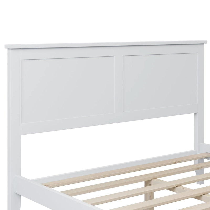 Letto a piattaforma bianco/grigio con testiera – matrimoniale/queen, 1-2 posti letto