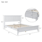 Letto a piattaforma bianco/grigio con testiera – matrimoniale/queen, 1-2 posti letto