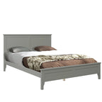 Letto a piattaforma bianco/grigio con testiera – matrimoniale/queen, 1-2 posti letto
