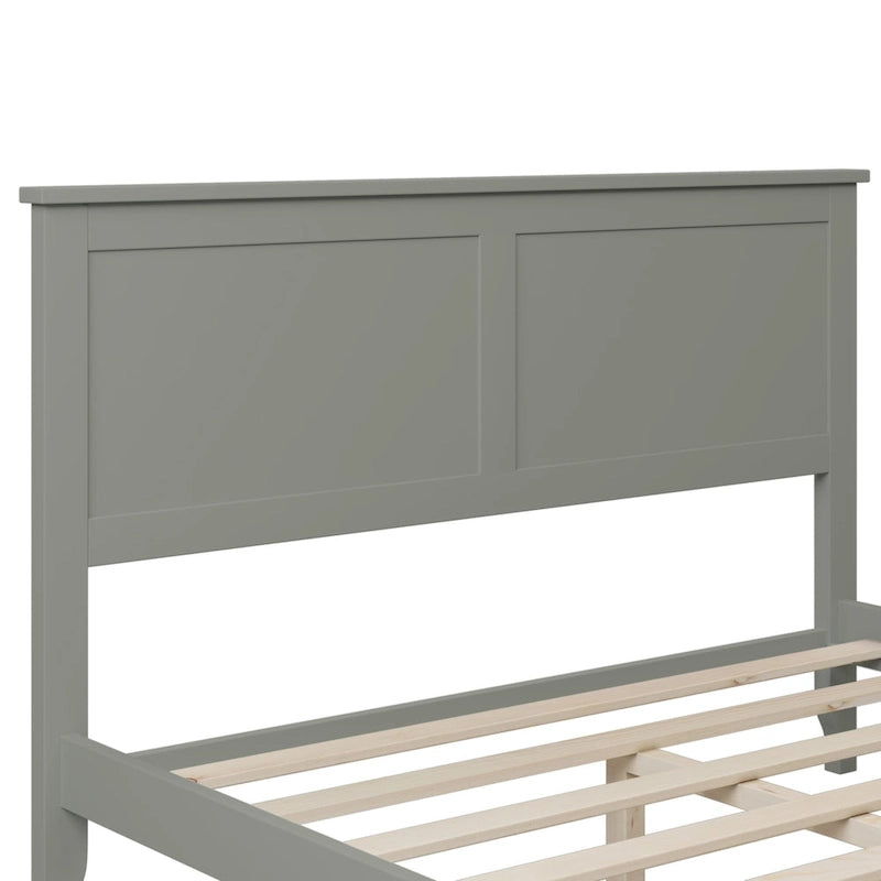 Letto a piattaforma bianco/grigio con testiera – matrimoniale/queen, 1-2 posti letto