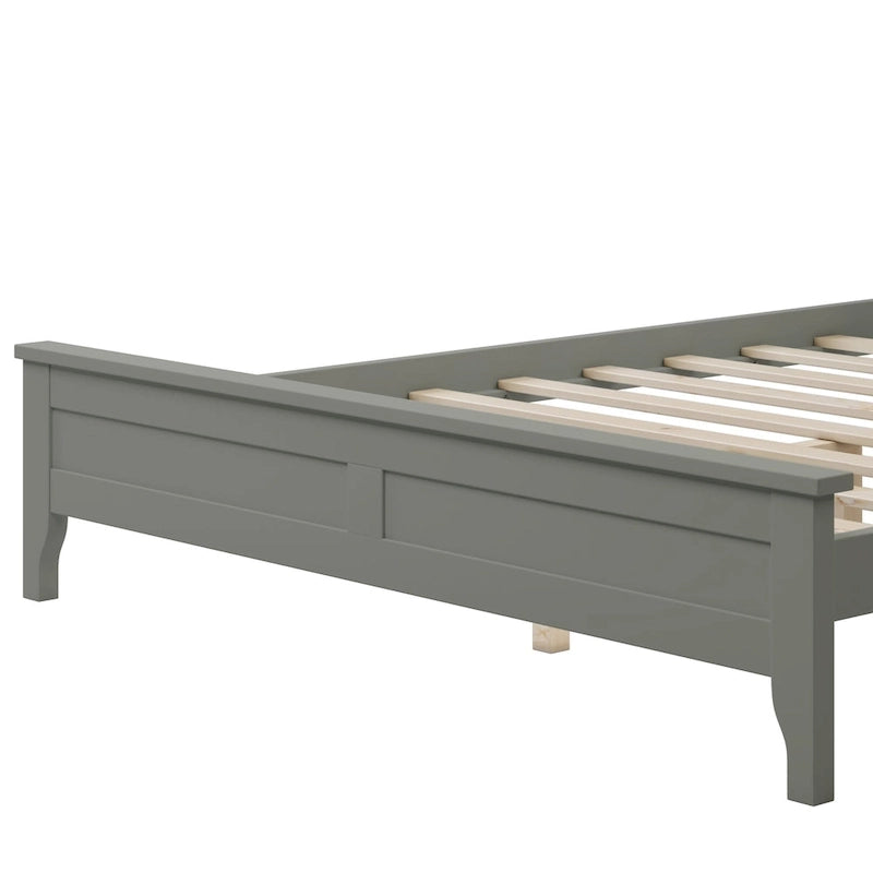 Letto a piattaforma bianco/grigio con testiera – matrimoniale/queen, 1-2 posti letto