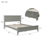 Letto a piattaforma bianco/grigio con testiera – matrimoniale/queen, 1-2 posti letto