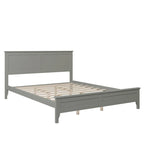 Letto a piattaforma bianco/grigio con testiera – matrimoniale/queen, 1-2 posti letto