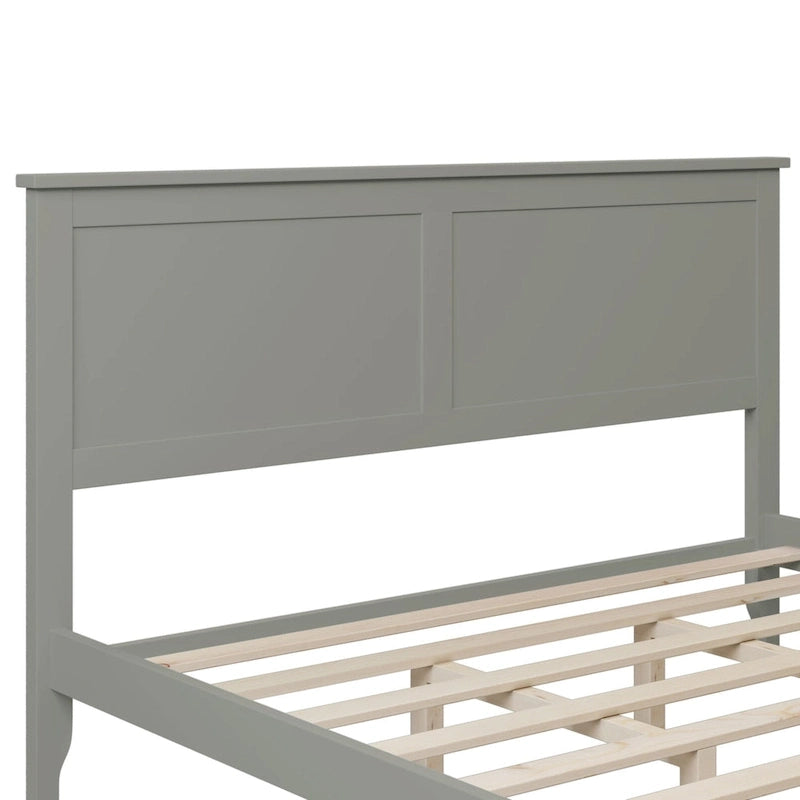 Letto a piattaforma bianco/grigio con testiera – matrimoniale/queen, 1-2 posti letto