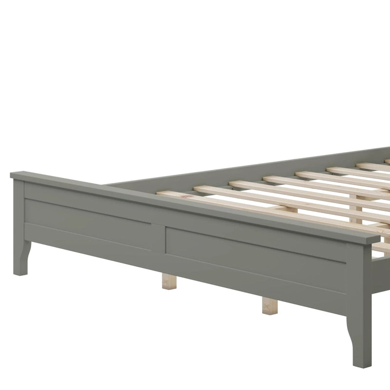 Letto a piattaforma bianco/grigio con testiera – matrimoniale/queen, 1-2 posti letto