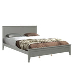 Letto a piattaforma bianco/grigio con testiera – matrimoniale/queen, 1-2 posti letto