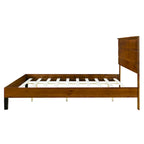 Letto a piattaforma in legno massello marrone Mid-Century Modern, King, 2 persone
