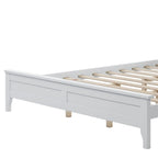 Letto a piattaforma bianco matrimoniale alla francese – Stile moderno, legno massello, adatto per 1 persona