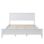 Letto a piattaforma bianco matrimoniale alla francese – Stile moderno, legno massello, adatto per 1 persona