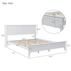 Letto a piattaforma bianco matrimoniale alla francese – Stile moderno, legno massello, adatto per 1 persona