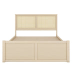 Letto Queen Piattaforma Antico Naturale con Rattan e 4 Cassetti – 1 Persona