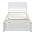 Piattaforma letto doppia con letto estraibile e testiera – Espresso / Grigio / Bianco, 2 posti letto