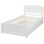 Piattaforma letto doppia con letto estraibile e testiera – Espresso / Grigio / Bianco, 2 posti letto