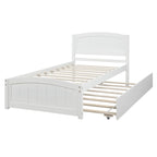 Piattaforma letto doppia con letto estraibile e testiera – Espresso / Grigio / Bianco, 2 posti letto