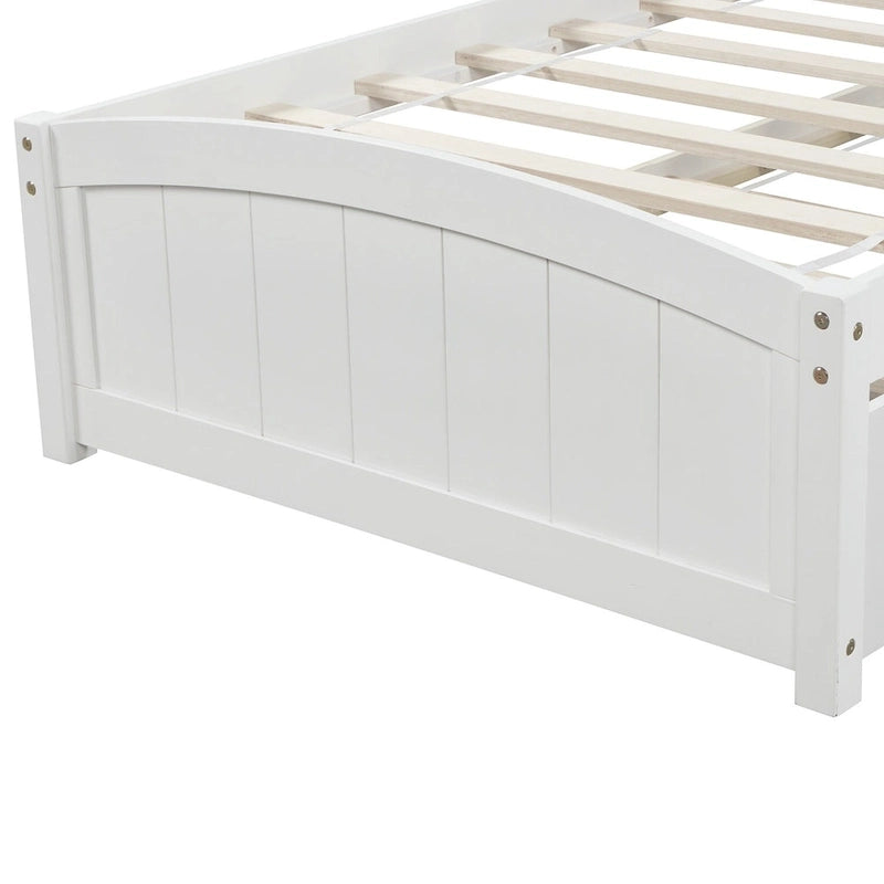 Piattaforma letto doppia con letto estraibile e testiera – Espresso / Grigio / Bianco, 2 posti letto