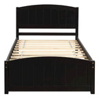 Piattaforma letto doppia con letto estraibile e testiera – Espresso / Grigio / Bianco, 2 posti letto