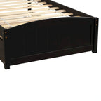 Piattaforma letto doppia con letto estraibile e testiera – Espresso / Grigio / Bianco, 2 posti letto