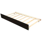 Piattaforma letto doppia con letto estraibile e testiera – Espresso / Grigio / Bianco, 2 posti letto