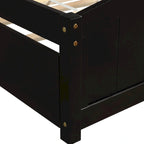 Piattaforma letto doppia con letto estraibile e testiera – Espresso / Grigio / Bianco, 2 posti letto