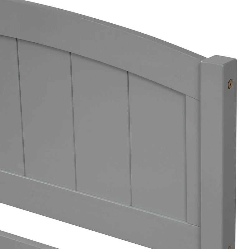 Piattaforma letto doppia con letto estraibile e testiera – Espresso / Grigio / Bianco, 2 posti letto