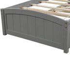 Piattaforma letto doppia con letto estraibile e testiera – Espresso / Grigio / Bianco, 2 posti letto