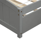 Piattaforma letto doppia con letto estraibile e testiera – Espresso / Grigio / Bianco, 2 posti letto