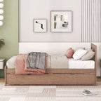 Letto a piattaforma singolo grigio / noce / sbiancato con letto estraibile – Per 2 persone