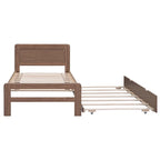 Letto a piattaforma singolo grigio / noce / sbiancato con letto estraibile – Per 2 persone
