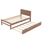 Letto a piattaforma singolo grigio / noce / sbiancato con letto estraibile – Per 2 persone
