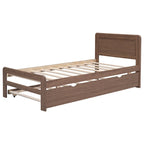 Letto a piattaforma singolo grigio / noce / sbiancato con letto estraibile – Per 2 persone