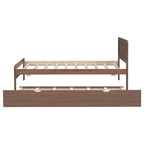 Letto a piattaforma singolo grigio / noce / sbiancato con letto estraibile – Per 2 persone