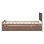 Letto a piattaforma singolo grigio / noce / sbiancato con letto estraibile – Per 2 persone